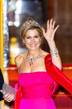 Royal Couple Offers Corps Diplomatic Dinner, Amsterdam - 23 Apr 2026 Queen Maxima at the Corps Diplomatique for a gala dinner at the Royal Palace Amsterdam. Amsterdam The Netherlands  Copyright: xMischaxSchoemakerx