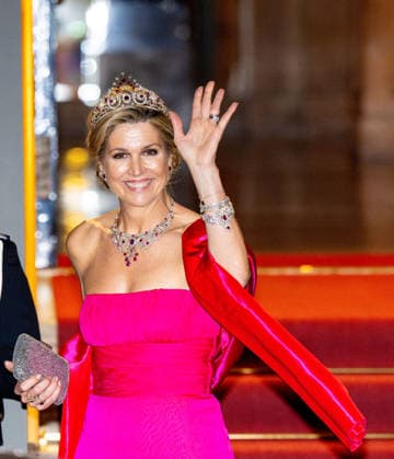 Royal Couple Offers Corps Diplomatic Dinner, Amsterdam - 23 Apr 2026 Queen Maxima at the Corps Diplomatique for a gala dinner at the Royal Palace Amsterdam. Amsterdam The Netherlands  Copyright: xMischaxSchoemakerx