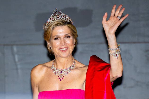 Royal Couple Offers Corps Diplomatic Dinner, Amsterdam - 23 Apr 2026 Queen Maxima at the Corps Diplomatique for a gala dinner at the Royal Palace Amsterdam. Amsterdam The Netherlands  Copyright: xMischaxSchoemakerx