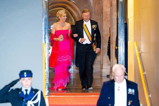 Royal Couple Offers Corps Diplomatic Dinner, Amsterdam - 23 Apr 2026 King Willem-Alexander and Queen Maxima at the Corps Diplomatique for a gala dinner at the Royal Palace Amsterdam. Amsterdam The Netherlands  Copyright: xMischaxSchoemakerx