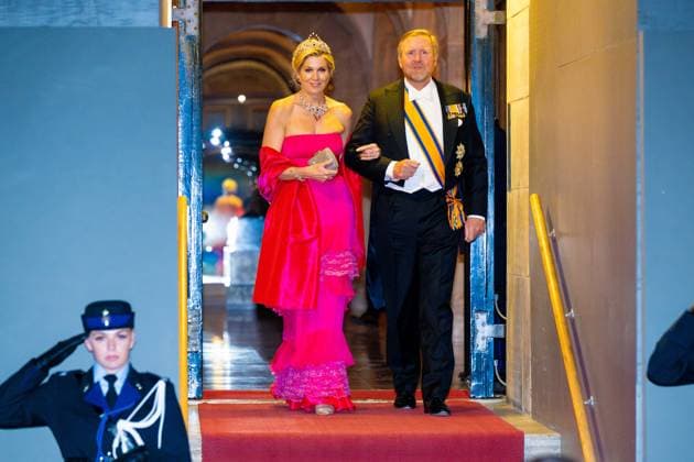 Royal Couple Offers Corps Diplomatic Dinner, Amsterdam - 23 Apr 2026 King Willem-Alexander and Queen Maxima at the Corps Diplomatique for a gala dinner at the Royal Palace Amsterdam. Amsterdam The Netherlands  Copyright: xMischaxSchoemakerx