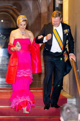 Royal Couple Offers Corps Diplomatic Dinner, Amsterdam - 23 Apr 2026 King Willem-Alexander and Queen Maxima at the Corps Diplomatique for a gala dinner at the Royal Palace Amsterdam. Amsterdam The Netherlands  Copyright: xMischaxSchoemakerx