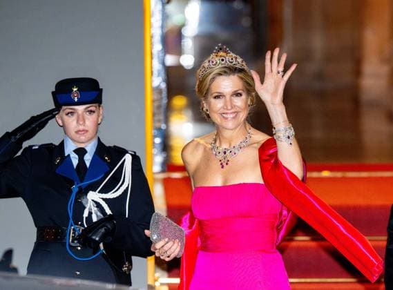 Royal Couple Offers Corps Diplomatic Dinner, Amsterdam - 23 Apr 2026 Queen Maxima at the Corps Diplomatique for a gala dinner at the Royal Palace Amsterdam. Amsterdam The Netherlands  Copyright: xMischaxSchoemakerx
