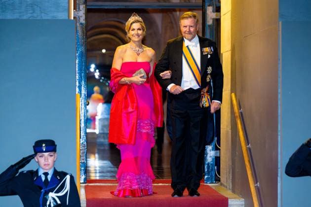Royal Couple Offers Corps Diplomatic Dinner, Amsterdam - 23 Apr 2026 King Willem-Alexander and Queen Maxima at the Corps Diplomatique for a gala dinner at the Royal Palace Amsterdam. Amsterdam The Netherlands  Copyright: xMischaxSchoemakerx