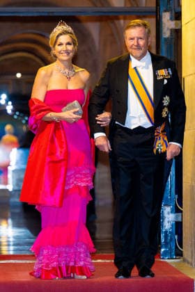 Royal Couple Offers Corps Diplomatic Dinner, Amsterdam - 23 Apr 2026 King Willem-Alexander and Queen Maxima at the Corps Diplomatique for a gala dinner at the Royal Palace Amsterdam. Amsterdam The Netherlands  Copyright: xMischaxSchoemakerx
