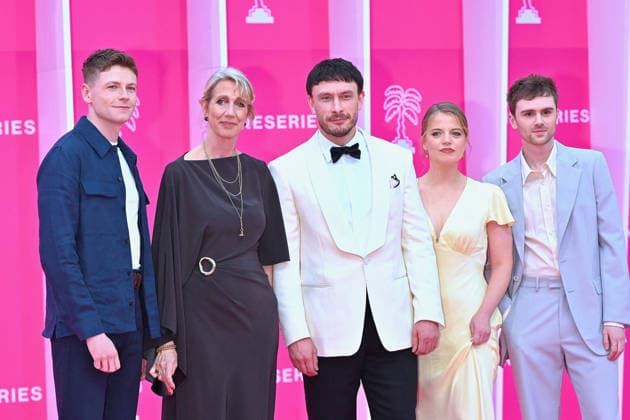 Opening Pink Carpet - The 9th Cannes Series International Festival. FC CANNES, FRANCE - APRIL 23 Stuart Campbell, Sophie Gardiner, Richard Gadd, and Mitchell Robertson attends the Opening Pink Carpet at the 9th Cannes Series International Festival on April 23, 2026 in Cannes, France.Photo by Franck Castel ABACAPRESS.COM Cannes France  Copyright: xCastelxFranck ABACAx