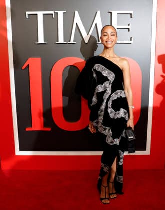 Hailey Bieber arrives on the red carpet at the 2026 TIME 100 Gala at Frederick P. Rose Hall, Home of Jazz at Lincoln Center, in New York City on Thursday, April 23, 2025.  NYP20260423311 JOHNxANGELILLO