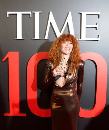 Natasha Lyonne arrives on the red carpet at the 2026 TIME 100 Gala at Frederick P. Rose Hall, Home of Jazz at Lincoln Center, in New York City on Thursday, April 23, 2025.  NYP20260423378 JOHNxANGELILLO