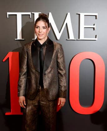 Hilary Knigh arrives on the red carpet at the 2026 TIME 100 Gala at Frederick P. Rose Hall, Home of Jazz at Lincoln Center, in New York City on Thursday, April 23, 2025.  NYP20260423357 JOHNxANGELILLO
