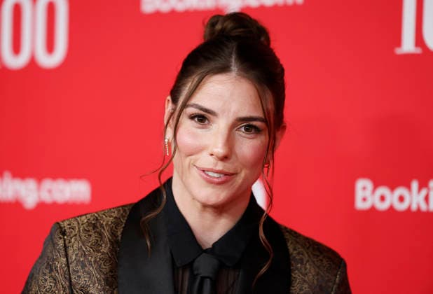 Hilary Knigh arrives on the red carpet at the 2026 TIME 100 Gala at Frederick P. Rose Hall, Home of Jazz at Lincoln Center, in New York City on Thursday, April 23, 2025.  NYP20260423358 JOHNxANGELILLO