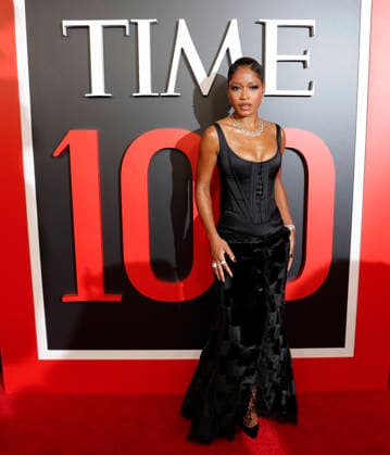 Keke Palmer arrives on the red carpet at the 2026 TIME 100 Gala at Frederick P. Rose Hall, Home of Jazz at Lincoln Center, in New York City on Thursday, April 23, 2025.  NYP20260423348 JOHNxANGELILLO