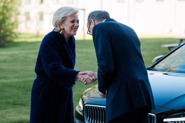 UCB CEO Jean Christophe Tellier and Princess Astrid of Belgium pictured during the inauguration of the new gene therapy site at the Braine l Alleud campus of biopharmaceutical company UCB, in Braine-L alleud, Friday 24 April 2026.  EMILExWINDAL 171824266