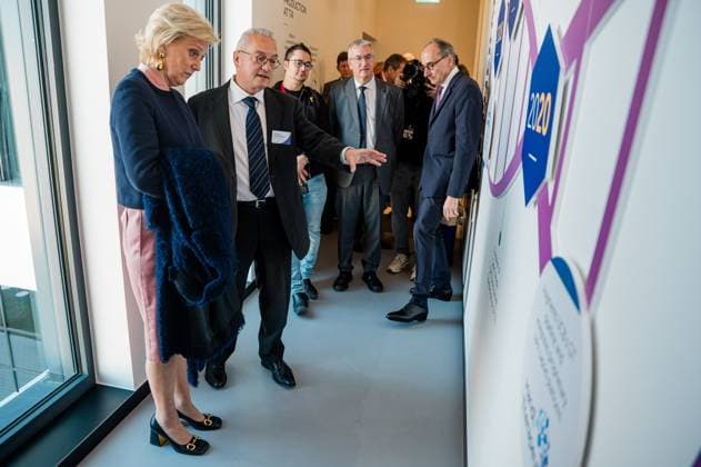 Princess Astrid of Belgium pictured during the inauguration of the new gene therapy site at the Braine l Alleud campus of biopharmaceutical company UCB, in Braine-L alleud, Friday 24 April 2026.  EMILExWINDAL 171824304