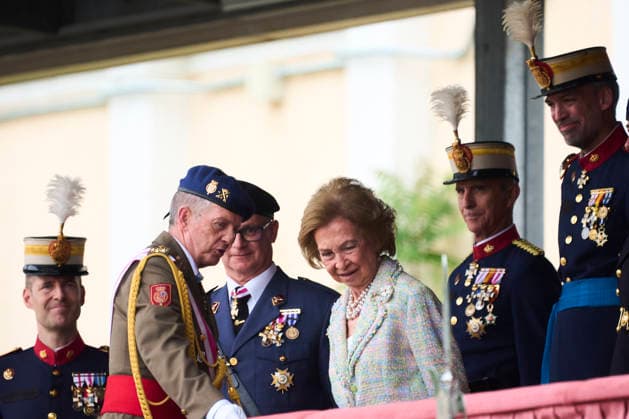 Queen Sofia attends Oath or pledge of allegiance to the Spanish flag by civilian staff The former Queen Sofia attends Oath or pledge of allegiance to the Spanish flag by civilian staff at Cuartel de El Rey on April 24, 2026 in Madrid, Spain Photo by IMAGO MPG Madrid Cuartel de El Rey Madrid Spain  Copyright: xMPGx