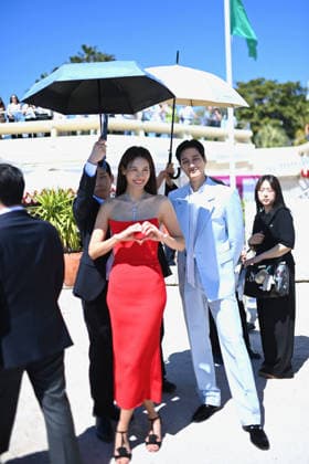9th Cannes Series - Sacred Jewel Photocall. FC CANNES, FRANCE - APRIL 24 Claudia Kim and Ahn Bo-hyun attends the Sacred Jewel Photocall at the 9th Cannes Series International Festival on April 24, 2026 in Cannes, France. Photo by Franck Castel ABACAPRESS.COM Cannes France  Copyright: xCastelxFranck ABACAx