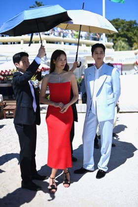 9th Cannes Series - Sacred Jewel Photocall. FC CANNES, FRANCE - APRIL 24 Claudia Kim and Ahn Bo-hyun attends the Sacred Jewel Photocall at the 9th Cannes Series International Festival on April 24, 2026 in Cannes, France. Photo by Franck Castel ABACAPRESS.COM Cannes France  Copyright: xCastelxFranck ABACAx
