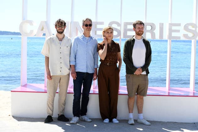 April 24, 2026, Cannes, France: (L-R) Simon Bennebjerg, Lars Brygmann, Charlotte Fich and Elliott Crosset Hove attend the Harvest Photocall at the 9th Canneseries International Festival. Cannes France - ZUMAs197 20260424_aaa_s197_023 Copyright: xGianluigixJoriox