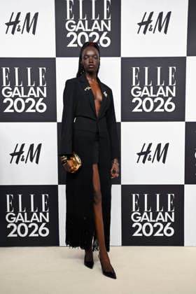 STOCKHOLM, SWEDEN 20260424 Nyajuok Gatdet arrives at the Elle gala at the Grand Hotel on Friday STOCKHOLM SWEDEN x10080x  Copyright: xFredrikxSandberg TTx ELLE GALAN 2026 GUiwfSrufp8