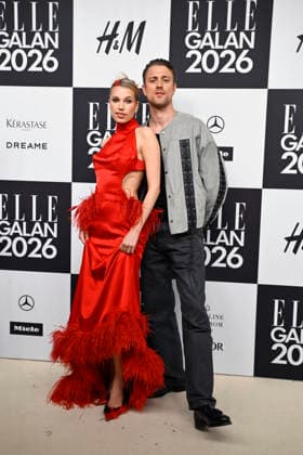STOCKHOLM, SWEDEN 20260424 Thea Sofie Loch Naess and Christian Fandango arrive at the Elle gala at the Grand Hotel on Friday STOCKHOLM SWEDEN x10080x  Copyright: xFredrikxSandberg TTx ELLE GALAN 2026 AR_66iYbqFE