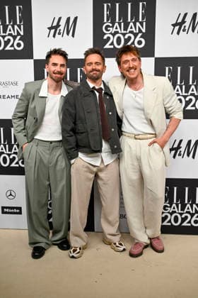 STOCKHOLM, SWEDEN 20260424 Mattias AndrÃ asson, Erik Segerstedt and Danny Saucedo E M D i arrive at the Elle gala at the Grand Hotel on Friday STOCKHOLM SWEDEN x10080x  Copyright: xFredrikxSandberg TTx ELLE GALAN 2026 KrlycyMj8aY