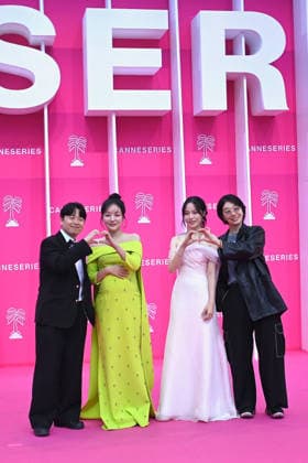 Pink Carpet - The 9th Canneseries International Festival - Day 2. FC CANNES, FRANCE - APRIL 24 Hanseok Na, Moon Ji-in, Bae Yoon-kyung and Harry Hyun attends Day Two of the 9th Canneseries International Festival on April 24, 2026 in Cannes, France. Photo by Franck Castel ABACAPRESS.COM Cannes France  Copyright: xCastelxFranck ABACAx