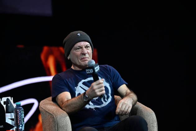 April 24, 2026, Mexico City, Ciudad de Mexico, Mexico: Bruce Dickinson speaks a keynote address as part of pop culture festival CCXP Comic Con Experience at Centro Banamex on April 24, 2026 in Mexico City, Mexico. Mexico City Mexico - ZUMAe321 20260424_zea_e321_119 Copyright: xCarlosxTischlerx