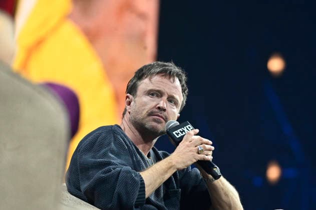 April 24, 2026, Mexico City, Ciudad de Mexico, Mexico: Aaron Paul speaks during a conference as part of pop culture festival CCXP Comic Con Experience at Centro Banamex on April 24, 2026 in Mexico City, Mexico. Mexico City Mexico - ZUMAe321 20260424_zea_e321_086 Copyright: xCarlosxTischlerx