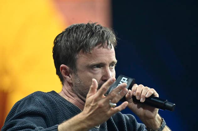 April 24, 2026, Mexico City, Ciudad de Mexico, Mexico: Aaron Paul speaks during a conference as part of pop culture festival CCXP Comic Con Experience at Centro Banamex on April 24, 2026 in Mexico City, Mexico. Mexico City Mexico - ZUMAe321 20260424_zea_e321_077 Copyright: xCarlosxTischlerx
