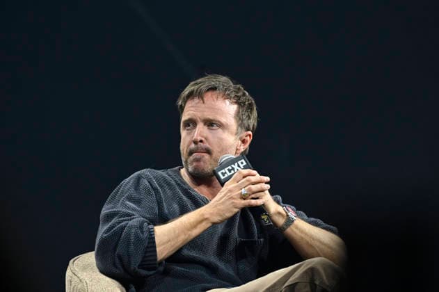 April 24, 2026, Mexico City, Ciudad de Mexico, Mexico: Aaron Paul speaks during a conference as part of pop culture festival CCXP Comic Con Experience at Centro Banamex on April 24, 2026 in Mexico City, Mexico. Mexico City Mexico - ZUMAe321 20260424_zea_e321_076 Copyright: xCarlosxTischlerx