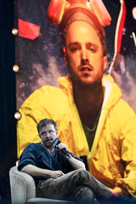 April 24, 2026, Mexico City, Ciudad de Mexico, Mexico: Aaron Paul speaks during a conference as part of pop culture festival CCXP Comic Con Experience at Centro Banamex on April 24, 2026 in Mexico City, Mexico. Mexico City Mexico - ZUMAe321 20260424_zea_e321_044 Copyright: xCarlosxTischlerx