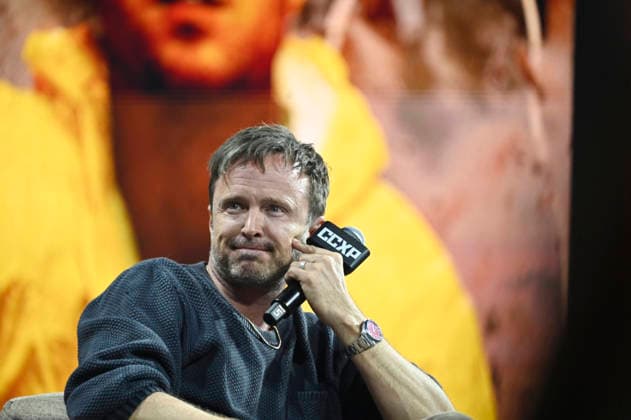 April 24, 2026, Mexico City, Ciudad de Mexico, Mexico: Aaron Paul speaks during a conference as part of pop culture festival CCXP Comic Con Experience at Centro Banamex on April 24, 2026 in Mexico City, Mexico. Mexico City Mexico - ZUMAe321 20260424_zea_e321_030 Copyright: xCarlosxTischlerx