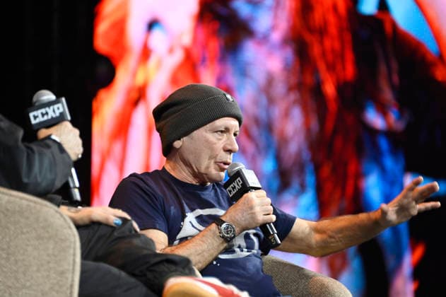 April 24, 2026, Mexico City, Ciudad de Mexico, Mexico: Bruce Dickinson speaks a keynote address as part of pop culture festival CCXP Comic Con Experience at Centro Banamex on April 24, 2026 in Mexico City, Mexico. Mexico City Mexico - ZUMAe321 20260424_zea_e321_023 Copyright: xCarlosxTischlerx