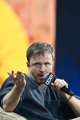 April 24, 2026, Mexico City, Ciudad de Mexico, Mexico: Aaron Paul speaks during a conference as part of pop culture festival CCXP Comic Con Experience at Centro Banamex on April 24, 2026 in Mexico City, Mexico. Mexico City Mexico - ZUMAe321 20260424_zea_e321_016 Copyright: xCarlosxTischlerx