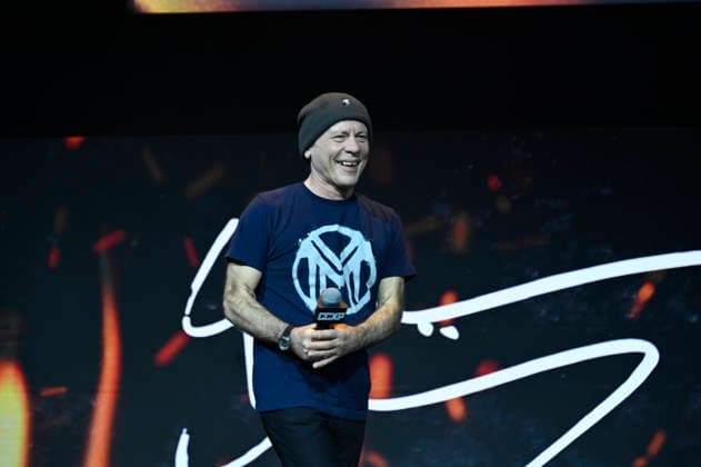 April 24, 2026, Mexico City, Ciudad de Mexico, Mexico: Bruce Dickinson attends a keynote address as part of pop culture festival CCXP Comic Con Experience at Centro Banamex on April 24, 2026 in Mexico City, Mexico. Mexico City Mexico - ZUMAe321 20260424_zea_e321_011 Copyright: xCarlosxTischlerx