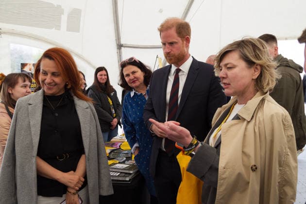 The Duke of Sussex At Invictus Games Ukraine Forum - Kyiv Minister for Veterans Affairs of Ukraine Nataliia Kalmykova, Ambassador of the European Union to Ukraine Katarina Mathernova, Prince Harry, The Duke of Sussex, and StratCom Ukraine founder and Deputy Chairman of the Board of the Centre for Defence Strategies Alina Frolova (L to R) visit an interactive location in the mobile town during the Invictus Games Ukraine Forum, dedicated to the 10th anniversary of the Invictus Games movement in Ukraine, at the National Museum of the History of Ukraine in WWII Memorial Complex, Kyiv, Ukraine, April 24, 2026. Ukraine has participated in the Invictus Games since 2017, showing strong results and steady team growth. The Ukrainian team competes in Copyright: xUkrinform ABACAx
