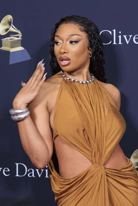 April 25, 2026, Beverly Hills, California, USA: Megan Thee Stallion and Klay Thompson Separate After Cheating Accusations. FILE PHOTO: Megan Thee Stallion at the 66th Pre-Grammy Gala held at The Beverly Hilton in Beverly Hills California on Saturday February 3, 2024. JAVIER ROJAS PI Beverly Hills USA - ZUMAp124 20260425_zaa_p124_010 Copyright: xJavierxRojasx