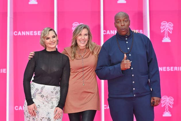 Pink Carpet - The 9th Canneseries International Festival - Day 3. FC CANNES, FRANCE - APRIL 25Léa Camilleri, Amy J. Berg and Oxmo Puccino attends Day Three of the 9th Canneseries International Festival on April 25, 2026 in Cannes, France. Photo by Franck Castel ABACAPRESS.COM Cannes France  Copyright: xCastelxFranck ABACAx