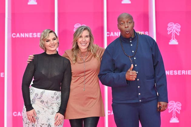 Pink Carpet - The 9th Canneseries International Festival - Day 3. FC CANNES, FRANCE - APRIL 25Léa Camilleri, Amy J. Berg and Oxmo Puccino attends Day Three of the 9th Canneseries International Festival on April 25, 2026 in Cannes, France. Photo by Franck Castel ABACAPRESS.COM Cannes France  Copyright: xCastelxFranck ABACAx
