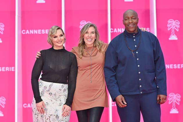 Pink Carpet - The 9th Canneseries International Festival - Day 3. FC CANNES, FRANCE - APRIL 25Léa Camilleri, Amy J. Berg and Oxmo Puccino attends Day Three of the 9th Canneseries International Festival on April 25, 2026 in Cannes, France. Photo by Franck Castel ABACAPRESS.COM Cannes France  Copyright: xCastelxFranck ABACAx