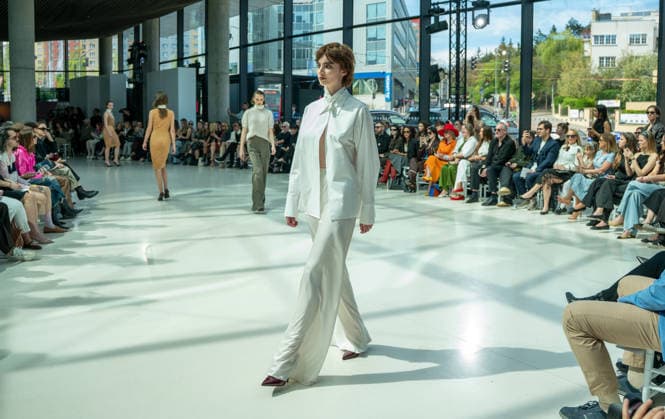 (260426) -- PRAGUE, April 26, 2026 -- Models present creations by Alexandra Gnidiak during the Mercedes-Benz Prague Fashion Week in Prague, the Czech Republic, April 25, 2026. The Mercedes-Benz Prague Fashion Week is held here from April 24 to 30 this year. (Photo by Xinhua) CZECH REPUBLIC-PRAGUE-MERCEDES-BENZ PRAGUE FASHION WEEK DanaxKesnerova 