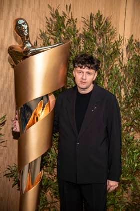 ABB FILMPREISABEND Christian Friedel Lola as guest at the nominees evening for the GERMAN FILM AWARD 2026 at the State Representation of North Rhine-Westphalia on 25 April 2026 in Berlin Berlin Germany
