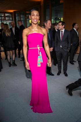 ABB FILMPREISABEND Annabelle Mandeng red dress as a guest at the nominees evening for the GERMAN FILM AWARD 2026 at the State Representation of North Rhine-Westphalia on April 25, 2026 in Berlin Berlin Germany