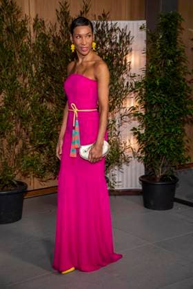 ABB FILMPREISABEND Annabelle Mandeng red dress as a guest at the nominees evening for the GERMAN FILM AWARD 2026 at the State Representation of North Rhine-Westphalia on April 25, 2026 in Berlin Berlin Germany