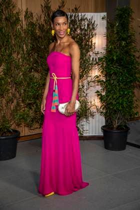 ABB FILMPREISABEND Annabelle Mandeng red dress as a guest at the nominees evening for the GERMAN FILM AWARD 2026 at the State Representation of North Rhine-Westphalia on April 25, 2026 in Berlin Berlin Germany