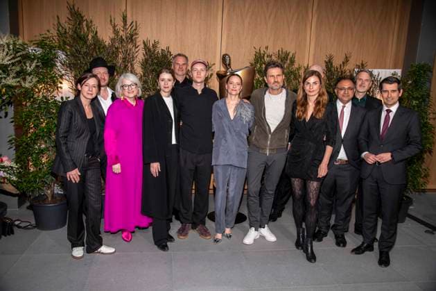 ABB FILMPREISABEND Anne Leppien, Claudia Löwe, Katharina Stark, guest, Bruno Aleaxander, Anne Ratte Polle, Simon Verhoeven, Janine Jackowski, Walid Nakschbandi, guest and Dr. Matthias Roßbach as guests at the nominees evening for the GERMAN FILM PRIZE 2026 at the Representation of North Rhine-Westphalia on 25 April 2026 in Berlin Berlin Germany