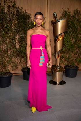 ABB FILMPREISABEND Annabelle Mandeng red dress as a guest at the nominees evening for the GERMAN FILM AWARD 2026 at the State Representation of North Rhine-Westphalia on April 25, 2026 in Berlin Berlin Germany