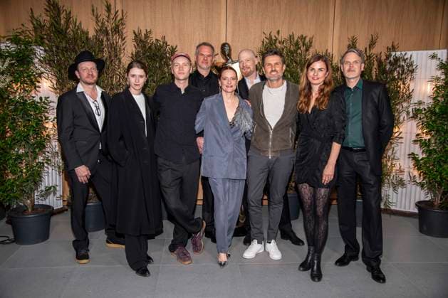 ABB FILMPREISABEND guest, Katharina Stark, Bruno Aleaxander, guest, Anne Ratte Polle, guest, Simon Verhoeven, Janine Jackowski and guest at the nominees evening for the GERMAN FILM AWARD 2026 at the State Representation of North Rhine-Westphalia on April 25, 2026 in Berlin Berlin Germany