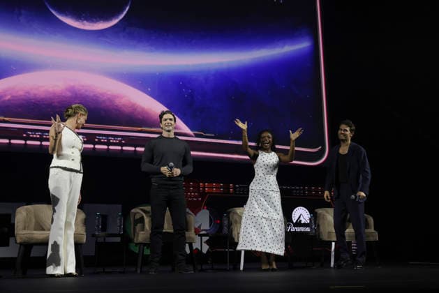 April 25, 2026, Mexico City, Ciudad de Mexico, Mexico: Rebecca Romijn, Ethan Peck, Celia Rose Gooding and Paul Wesley attend the Star Trek: Strange New Worlds conference at pop culture festival CCXP Comic Con Experience at Centro Banamex on April 25, 2026 in Mexico City, Mexico. Mexico City Mexico - ZUMAe321 20260425_zea_e321_161 Copyright: xYamakxPereax