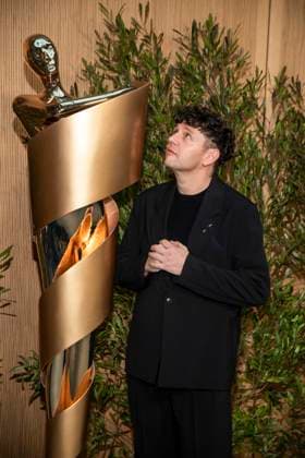 ABB FILMPREISABEND Christian Friedel Lola as guest at the nominees evening for the GERMAN FILM AWARD 2026 at the State Representation of North Rhine-Westphalia on 25 April 2026 in Berlin Berlin Germany