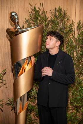 ABB FILMPREISABEND Christian Friedel Lola as guest at the nominees evening for the GERMAN FILM AWARD 2026 at the State Representation of North Rhine-Westphalia on 25 April 2026 in Berlin Berlin Germany